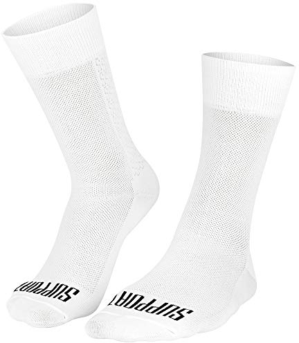 SUPPORT Calzini da ciclismo superleggeri da uomo, escursionismo, camminata, bicicletta, White, 45-46