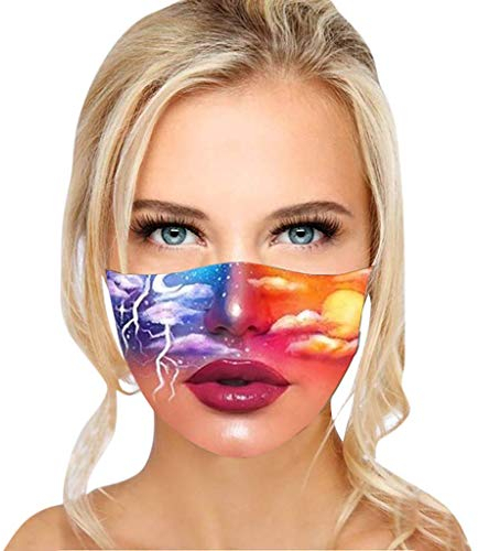 AmyGline Lustige Mundschutz Bandanas mit 3D Motiv Waschbar Mund-Nasen-Schutz Wiederverwendbare Staubdicht Atmungsaktiv Multifunktionstuch Halstuch