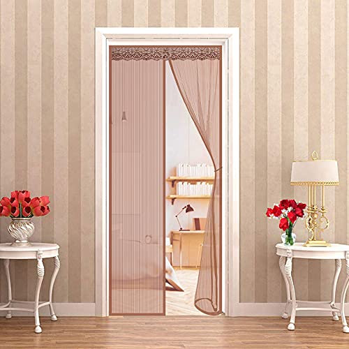 Tenda Zanzariera Magnetica per Porta 70 x 190 cm Zanzariera Magnetica Ultra Silenzioso Tenda Zanzariere Impedendo Agli Insetti Di Entrare, Per Porta D'ingresso Interno/cortile/Scorrevole - Marrone