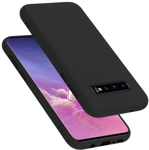 Cadorabo Hülle kompatibel mit Samsung Galaxy S10 5G Hülle Silikon Handyhülle für Galaxy S10 5G Case aus flüssigem Silikon- Kratzfeste und stoßfeste dünne TPU Schutzhülle - Liquid SCHWARZ