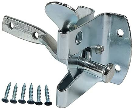 Heavy Duty Surface Mounted Security Iron Auto Gate Latch Catch Lock in Galvanized Finish Self Latching Lock for Outdoor Fence, Wooden or Metal Gates