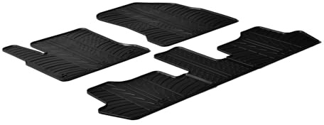 AROBA GL0118 Design Gummi Fußmatten kompatibel mit Citroen C4 Picasso BJ. 10.2006-05.2013 erhöhter Rand 5 TLG Farbe Schwarz Gummimatten Automatten passgenau