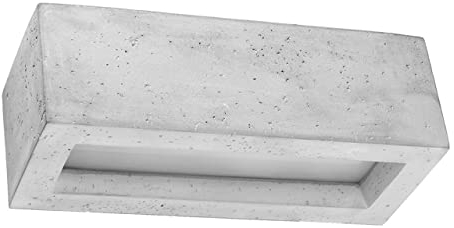 SOLLUX lighting VEGA 30 Wandleuchte Innen aus Beton – Wandbeleuchtung für Wohnzimmer und Esszimmer – Lampe für Flur, Betonlampe 30 x 12 x 10 cm