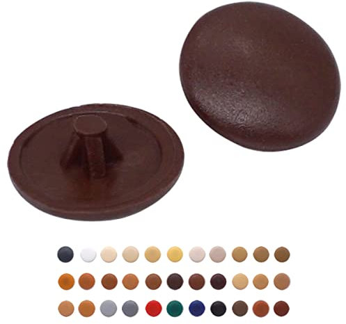 (Pack of 50 pcs) Pozi Screw Cover Caps 12 mm Diameter, Pozidriv Head Clip On Plastic Covers, Furniture Decorative Cap (50, Brown S16)