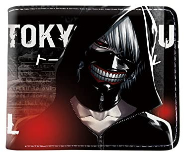 Tongyundacheng Tokyo Ghoul Geldbörse Kaneki Ken Cartoon Anime Geldbörse PU Leder Kurz Bifold Geldbörse Kartenhalter Münzbörse
