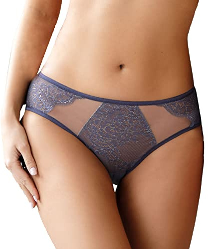 VIVISENCE Damen Slip Unterhosen Unterwäsche Ganztägiger Komfort 1044, Dunkelblau,M