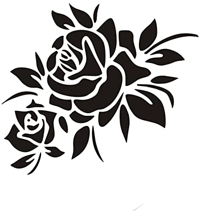 Blume Auto Aufkleber, MoreChioce Autoaufkleber Türaufkleber Kratzschutz Vinyl Grafik Aufkleber Universal Motorhaube Autoaufkleber Selbstklebend Reflektierende Auto Karosserie Aufkleber,Schwarz