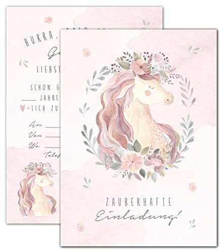 double critical Lemmami Papeterie Einladungskarten Kindergeburtstag Mädchen DIN A6 Einladung Geburtstag Mädchen Einhorn Geburtstagseinladung Geburtstagsfeier