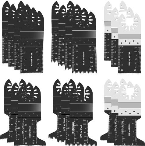 20Pcs Cuchillas Oscilantes Multiherramienta, Accesorios para Herramientas Oscilantes Multifunción, Profesionales de Madera/Metal/[lástico Universal de Liberación Rápida para Fein Multimaster, Ryobi