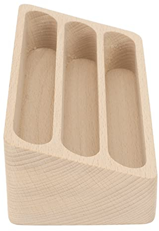 ZJchao Visitenkartenhalter, 3 Fächer Visitenkartenständer, Holztisch Mehrere Namenskarten Display Theke für Ausstellungsbüro Salon