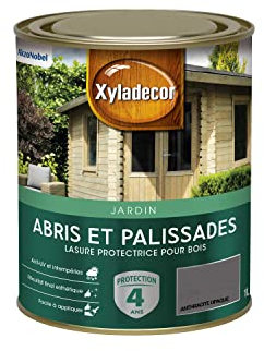 Xyladecor - Lasure Protectrice pour Bois Extérieur Jardin - Abris, Palissades, Espaliers, Kiosques, Barrières - Couleur : Anthracite Opaque 1 L