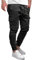 Elegancity Cargohose Herren Lang Casual Schwarz Jogginghose Stretch Arbeitshosen Regular Fit Cargo Hosen Elastische Herren Freizeithose mit Taschen,Schwarz XL