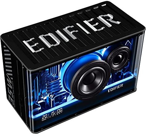 Edifier QD35 Tabletop Bluetooth Speaker, BT v5.3, 40W RMS, 60Hz - 40kHz, 3″ Mid-Bass & 1″ Silk Dome Tweeter, AUX & USB-A Inputs, 35W TurboGaN Fast Charging, Black