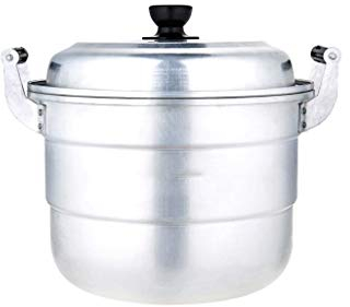Olla de Aluminio Vieja Engrosada, vaporera de Doble Capa, Olla de Sopa de Aluminio Puro, Capacidad de Caldera de Agua para el hogar