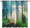 YUANZU Wald Vorhänge Bäume Natürliche Landschaft Ösen Gardinen mit Blickdichte Thermo Vorhang Kälteschutz Blackout Curtain Kinderzimmer Schlafzimmer Verdunkelung Fenster, 2 Stück, H 213 x B 200 cm