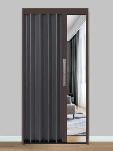 Porte coulissante, Porte Pliante accordéon Verrouillage Des Portes Accordéon Pour La Pièce, Système De Porte Coulissante Pliable Sur Rail Pour Bureau/ Patio/ Entrée De Salle De Bain/ Cour Arrière(24x4