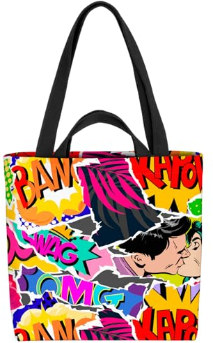 VOID Pop Art Comic Boom Tasche 33x33x14cm,15l Einkaufs-Beutel Shopper Einkaufs-Tasche Bag