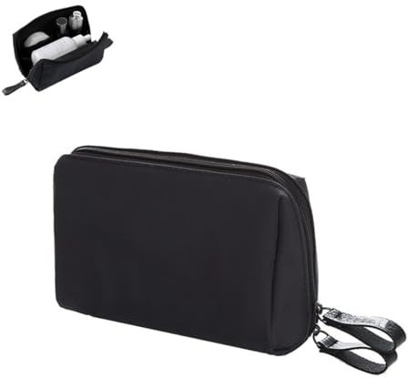 PSOWQ Bolsa de cosméticos Impermeable pequeña,Bolsa Maquillaje de Viaje Nailon pequeña,Bolsa pequeña organizadora Maquillaje portátil,Bolsa Almacenamiento Bolsa pequeña para Viajes Cortos - Negro
