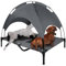 NAIZY 92x76cm Hundebett Erhöhtes Hundeliege Outdoor Kühlendes Haustierbett Wasserdichtes Katzenbett mit Baldachin & rutschfeste Fußpolster Katzenliege, für Indoor/Garten