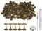 QUARKZMAN 100 Juegos de Remaches de Cuero 10 x 10mm Remaches de Metal de Doble Tapa con Herramientas de Instalación para Manualidades En Cuero Reparación y Decoración Diy Bronce