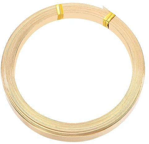 PATIKIL Filo Piatto in Ottone 1 Rotolo 30 Calibro/0,25x8mm Dia 6m/19,69 Piedi Filo Piatto Flessibile per Creazione Gioielli Fai da Te, Ottone