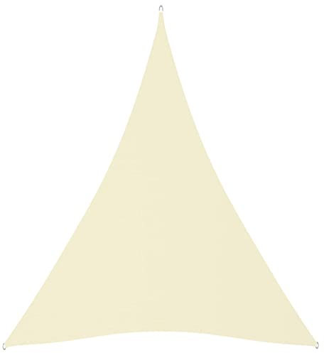 Rantry Sonnensegel, Oxford-Stoff, dreieckig, 5 x 6 x 6 m, Cremefarben, UV-Block-Schattensegel, Outdoor, Sonnenschutz, Markise, Vordach für Terrasse, Garten, Hinterhof und Strandparty