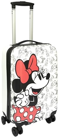 Undercover - Minnie Mouse Reisekoffer - Rollkoffer mit 4 Doppelrädern - TSA Schloss - 1 Fach mit Spanngurten - 1 Fach mit Reißverschluss