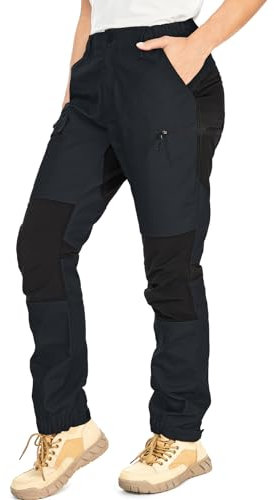 Yenwits Wanderhose Damen Outdoor Hosen Langlebig Robust Atmungsaktiv Trekkinghose Arbeitshose für Outdoor-Aktivitäten und Außenarbeiten(2093,Grau,S)