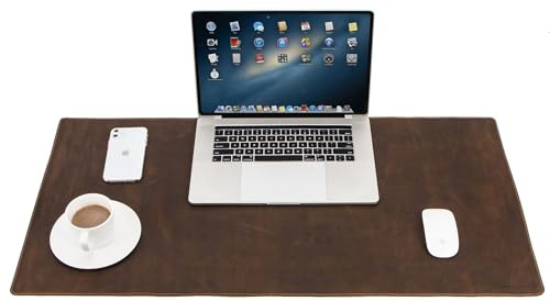 CONTACT'S FAMILY Schreibtischunterlage aus hochwertigem Leder, große Mausmatte, Schreibtischunterlage, Computer-Schreibunterlage für Büro und Zuhause (90x45cm)