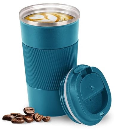 Smarthers Termo Café o Te - Taza Termo Cafe para Llevar, Vaso Termico con Mantenimiento de Frío y Calor 4-6 Hrs, Taza Térmica de Acero Inoxidable BPA Free, Vaso Café para Llevar