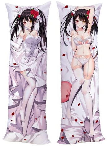 Anime Körper Kissenbezug Dakimakura Date A LIVE Impact Tokisaki Kurumi 150x50cm (59in x 19.6in) Bettwäsche Kissenbezüge Umarmung Körper Kissenbezug Abdeckung Doppelseitig Natürlicher Samt