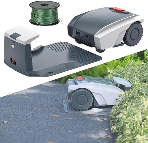 DPLXQPP Fully Automatic Robotic Lawn Mower with Bluetooth App,Automatic Lawn Mower with Automatic Charging and Ultra-Quiet for Small to Medium Yards (1500m²),220V