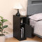 Pantanal Slim Bedside Table Cabinet with Shelf Bedroom Nightstand, Narrow Bathroom Small Floor Storage Cabinet Living Room End Sofa Side Table