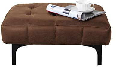 LYNEFOIN Kleiner Schuhhocker aus Leder, Fußstütze für den Eingangsbereich, Ottomane, Fußhocker am Bettende, für Chaiselongue, Liegestuhl, Sofa (Farbe: B, Größe: 60 x 45 x 30 cm)
