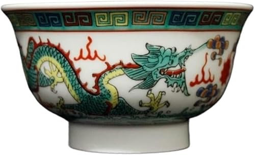 BPABDEITR Bol Chinois Ancien en Céramique Vaisselle Asiatiqu Bol en céramique Bol à Soupe11cm 4.3in Bol en céramique de Grenade Ethnique Pastel Peint à la Main