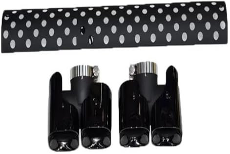 LADPZJNW Auto Auspuffblende Für Land Für Rover Für Defender 90 110 2020-2022 Edelstahl Vier Outlet Rechteck Schalldämpfer Spitze Hinten Auspuff Endrohr(Black.Mesh2.0T)
