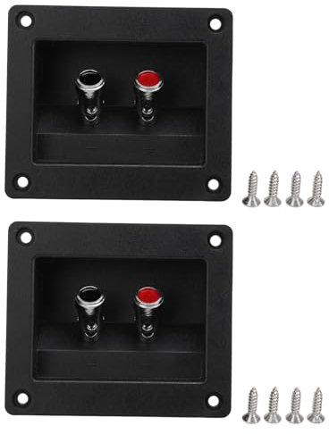 2er-Pack Doppel-Klemmpfosten-Lautsprecher-Anschlussplatten, Federbelastete Buchsen, Subwoofer-Box-Anschlussbecher DIY-Auto-, Wohnmobil-, Boots-Lautsprecherbox,Anh?ngerzubeh?r