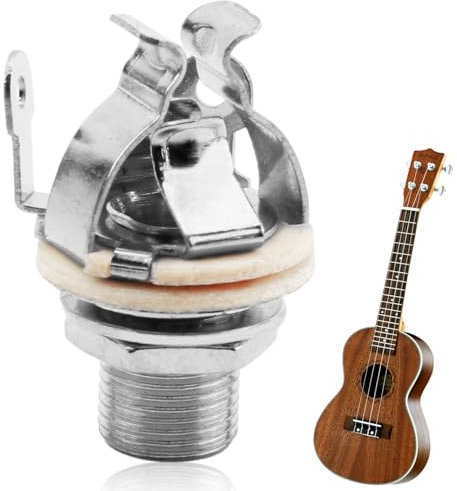 Full-contact Output Jack Socket 4-Contact Stereo Jack with Washer and Nut Solder Type for Guitar/Bass Speakers Footswitch Audio Amplifier Instruments Silver