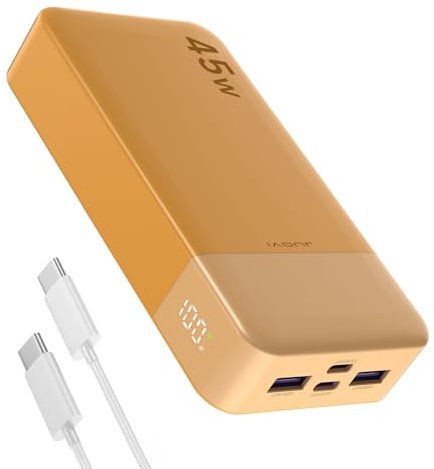 JUOVI J2621 Batterie Externe 45W 20000mAh Power Bank, Chargeur Externe Portable Charge Rapide PD 3.0 QC 4.0 USB-C in & Out Compatible avec iPhone 16 15 14 13 12 Tablette Macbook Samsung S24 S23 S22