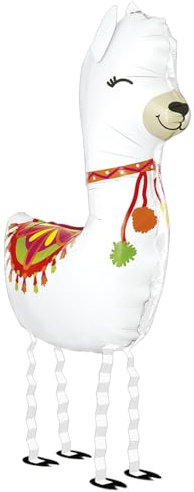 NEU Folienballon Airwalker Gemütliches Lama, weiß, 58x100cm