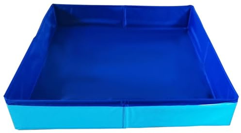 19, 69 x 19, 69 x 3, 15 Zoll Sandtisch für Kinder, Umweltfreundlicher faltbarer PVC-Sandkasten mit leuchtenden Farben, Tragbares Spaßtablett, Sensorisches Lernspielzeug für drinnen und draußen