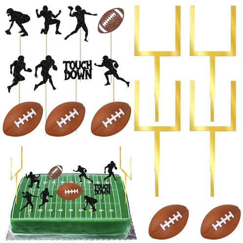 American Football Geburtstag Tortendeko Rugby Fussball Cake Topper Kuchendeko für Geburtstag für Amerikanischer Fußball Tortendeko Thema Party Kuchen Deko