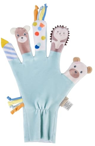 Sterntaler Spielhandschuh Familie Bär, Kinder- und Babyspielzeug, aus weichem Material, Bedruckt mit verschiedenen Motiven, viele Details zum Spielen und Entdecken, 30 × 18 × 0,5 cm – mintgrün
