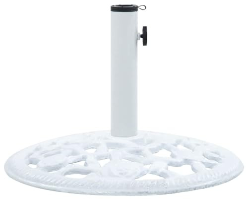Mokuyary Socle de Parasol Blanc 12 kg 48 cm Fonte, Pieds Base pour Parasol pour Terrasse, Piscine, Patio, Jardin, Restaurant