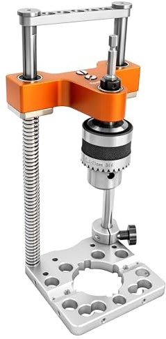 SpeTool S04003 Mobiler Bohrständer, 1/2 Spannfutter Bohrständer Akkuschrauber, 0-160 mm Tiefe, Federbelastete Präzisionsvorrichtung Für Holzbearbeitung, Möbel, Nullkantenbohren
