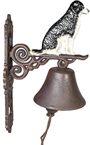 AB Tools Border Collie Sheepdog Bell Dog Gate Farm Cast Iron Sign Plaque Door Wall House
