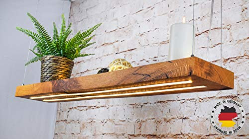 Denidro Lights | LED Hängelampe Tribus | Stufenlos dimmbare Esstischlampe aus Holz (Wildeiche) | 100 cm breit | Warmweißes Licht