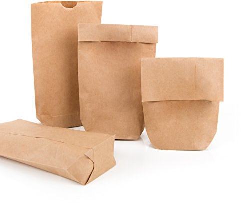 Logbuch-Verlag 50 kleine Papiertüten Kraftpapier braun Geschenkbeutel mini Beutel Tüte bio Bodenbeutel Kreuzbodenbeutel 9 x 15 x 3,5 cm