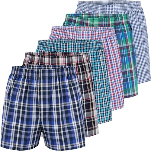 City Life 6er Pack Herren Boxershorts 100% Baumwolle - Atmungsaktive Webboxer, bequem & trocknergeeignet, S-4XL