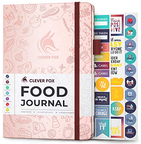 Clever Fox Lebensmittel Journal - Tägliches Ernährungstagebuch zur Verfolgung der Kalorien, Einhaltung einer gesunden Ernährung & Erreichen von Gewichtsverlustzielen - Roségold